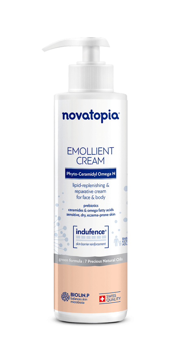 Lipid-replenishing emollient cream specially formulated for barrier function reinforcement. Soothes discomfort and itching sensation of dry skin with atopic tendency*
